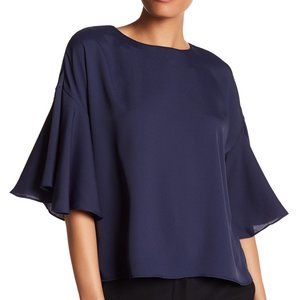 Catherine Malandrino Angel Sleeve Crew Neck Blouse